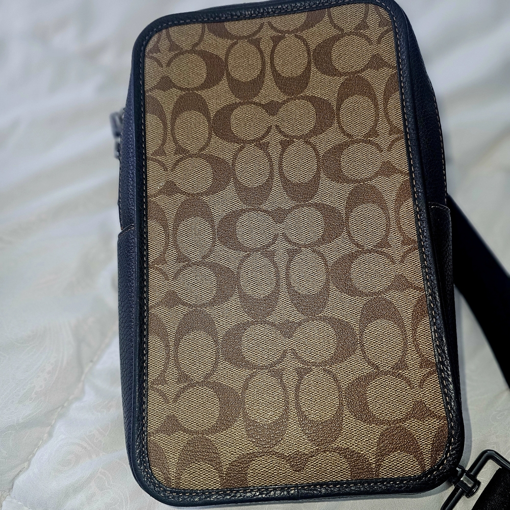 Coach Men's Tan and Black Messenger Bag